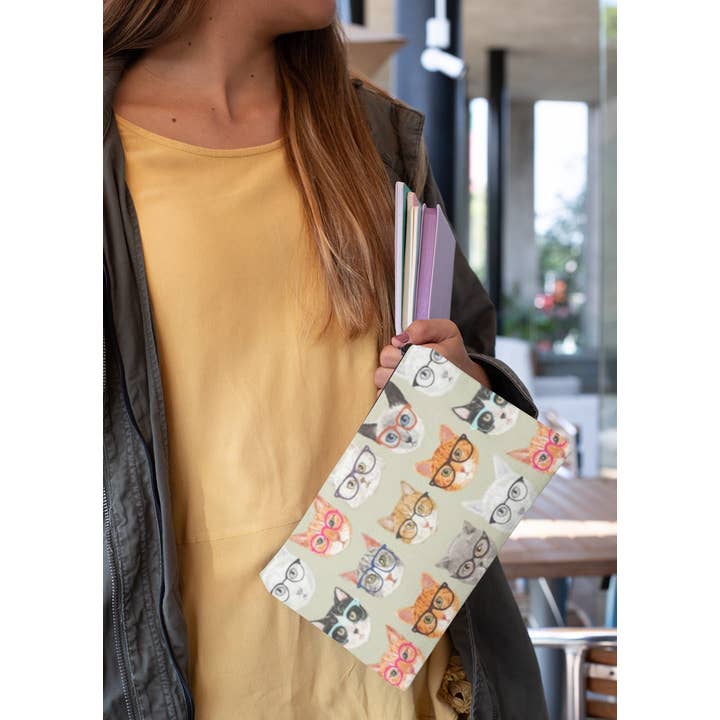 Pochette pour accessoires en forme de chat avec lunettes pour la vente par T O T A L I Z A D O R E S