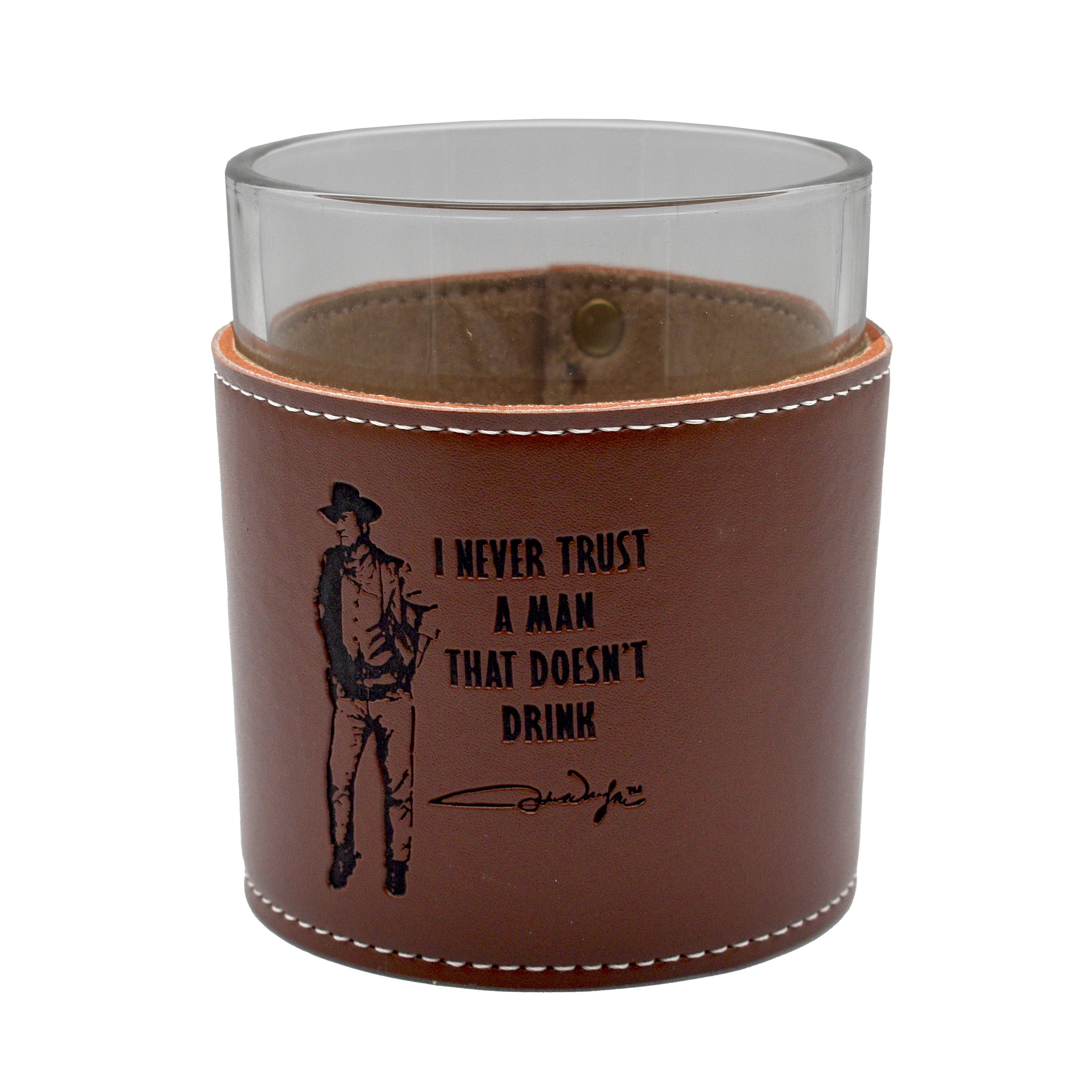 MID-SOUTH PRODUCTS - Wholesale Cocktail/Liquor Glass - John Wayne Whiskey Glass - Leather