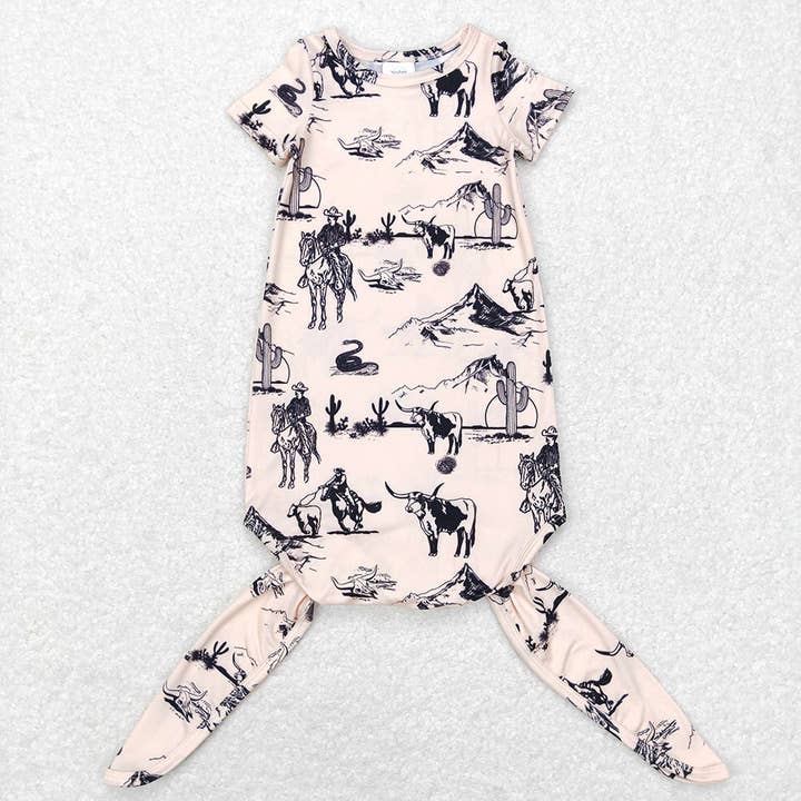 Aier Wholesale - Wholesale Babygown - Baby - Baby Newborn Boys Western Short Sleeve Rodeo Gowns