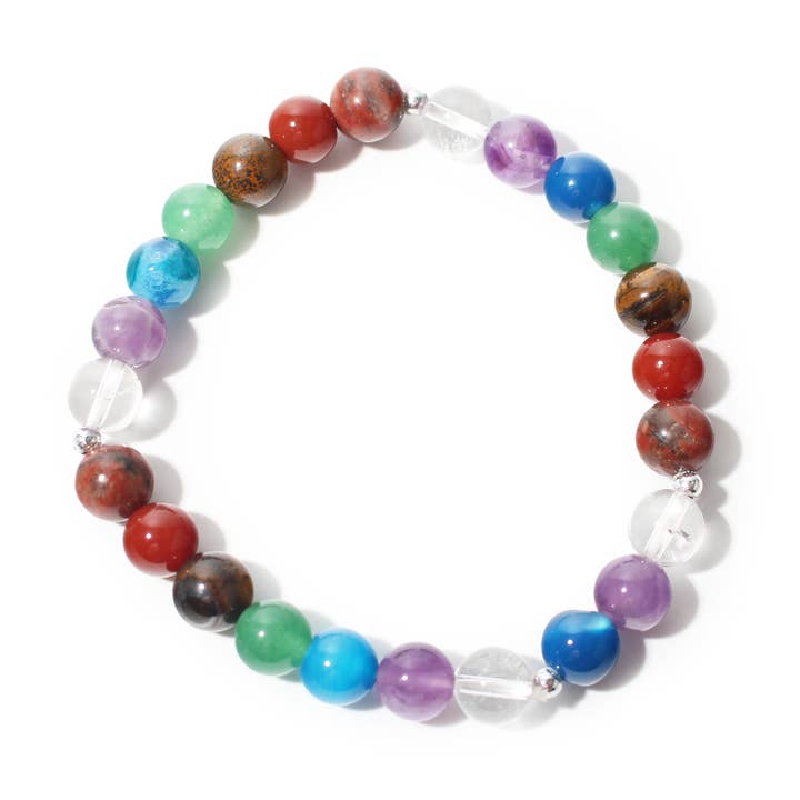 Bracelet Rond en Pierres de Chakra - 8mm (Amélioré) pour la vente par Stonebridge Imports