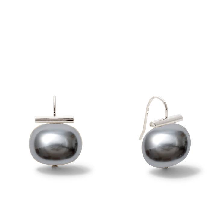 CC & Co by Catherine Canino - Vente Boucles d'oreilles pendantes - Grandes perles en galets qui font sensation ~ Argent sterling4