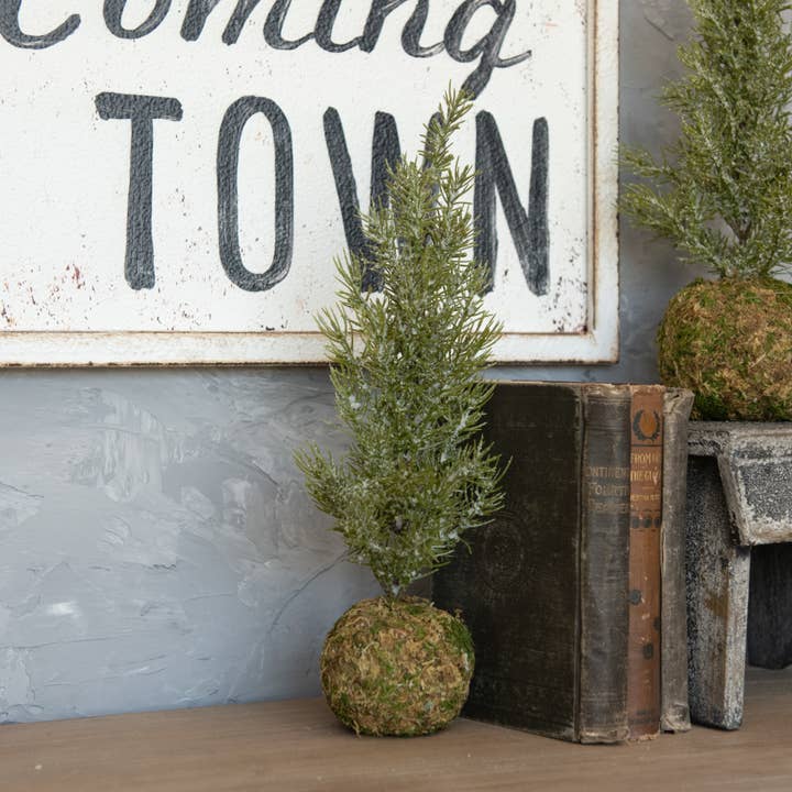 Ragon House - Wholesale Artificial Plant - 14" PINE TREE W/ MOSS BALL BASE