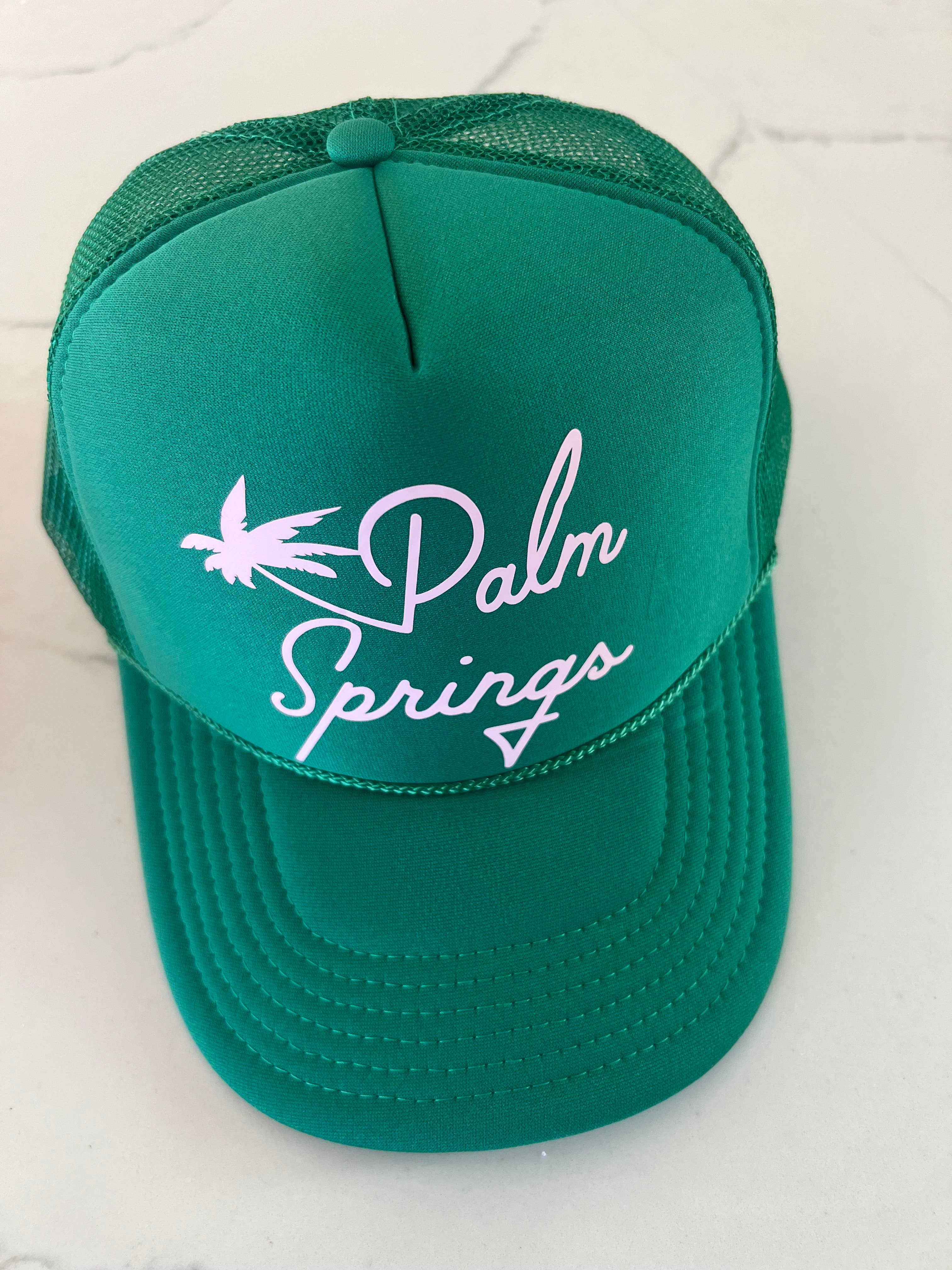 OC trading co - Wholesale Trucker Hat - Unisex - Palm Springs Trucker Hat Green1