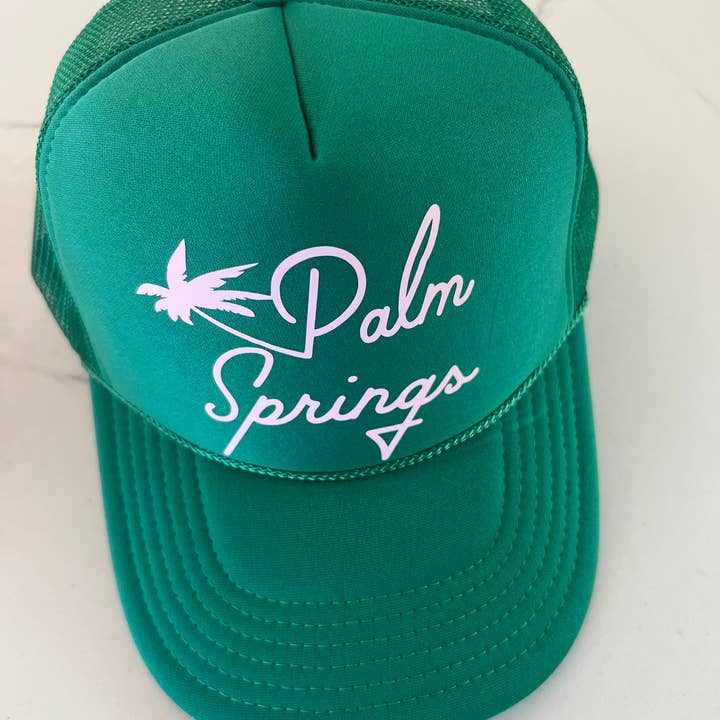 OC trading co - Wholesale Trucker Hat - Unisex - Palm Springs Trucker Hat Green1