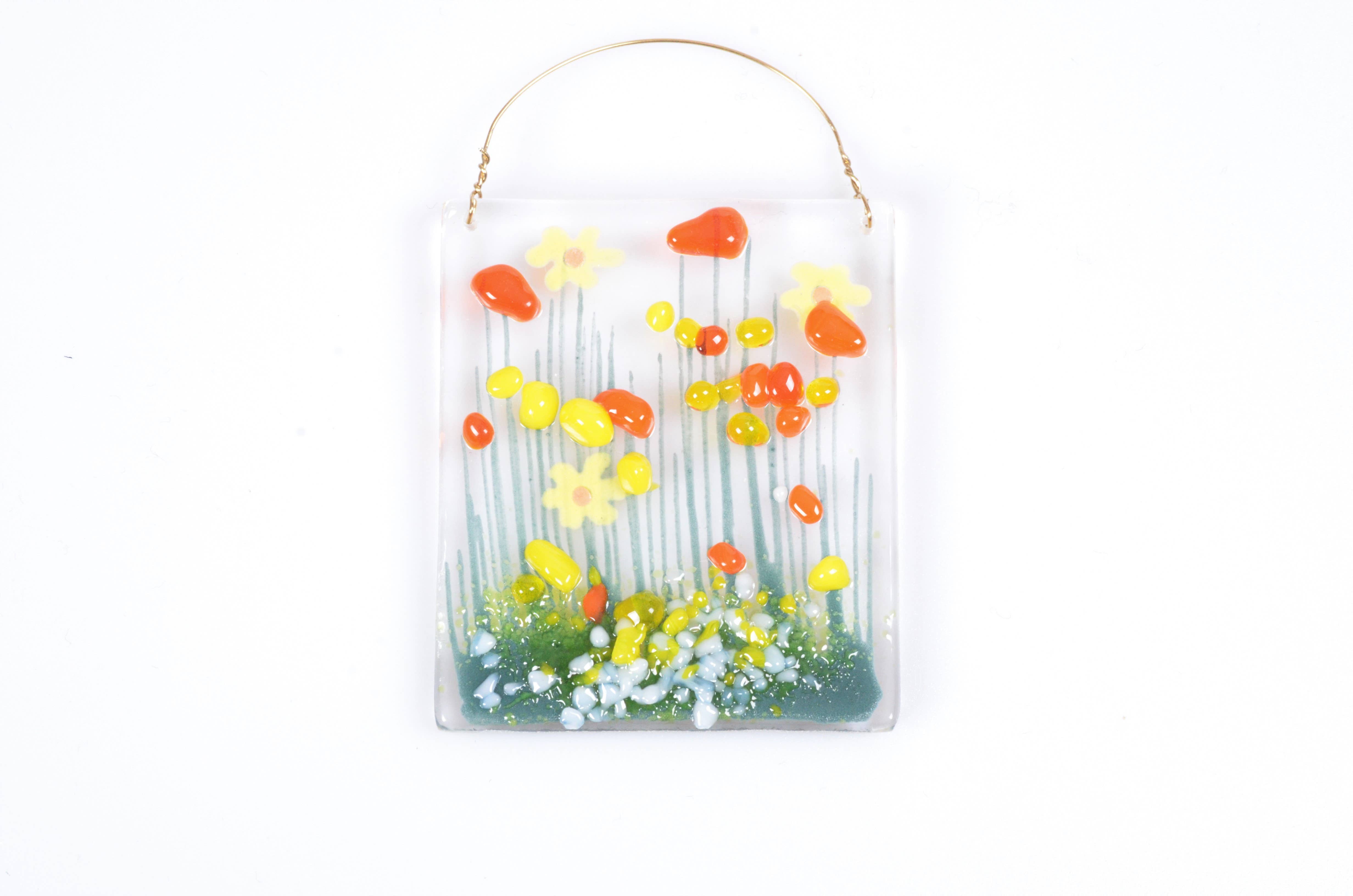 Pam Peters Designs - Wholesale Decorative Tabletop Object - Handmade Fused Glass -  Daffodil Token2
