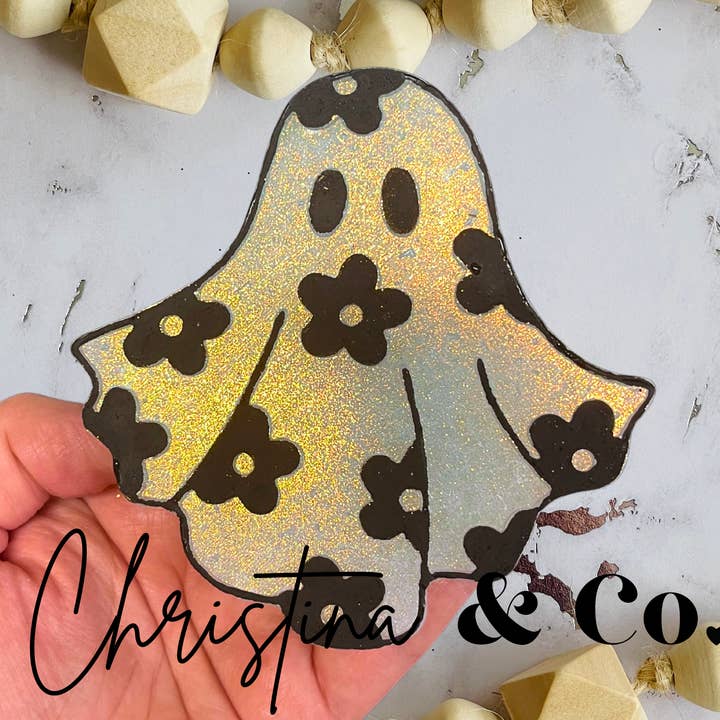 Floral Ghost Car Freshie for wholesale by Christina & Co.