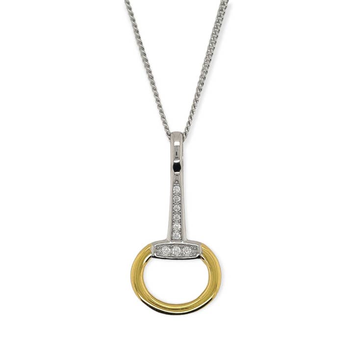 PENDANTIF S/S & YGP CZ ENSEMBLE BIT pour la vente par Mountain Creek Jewellery