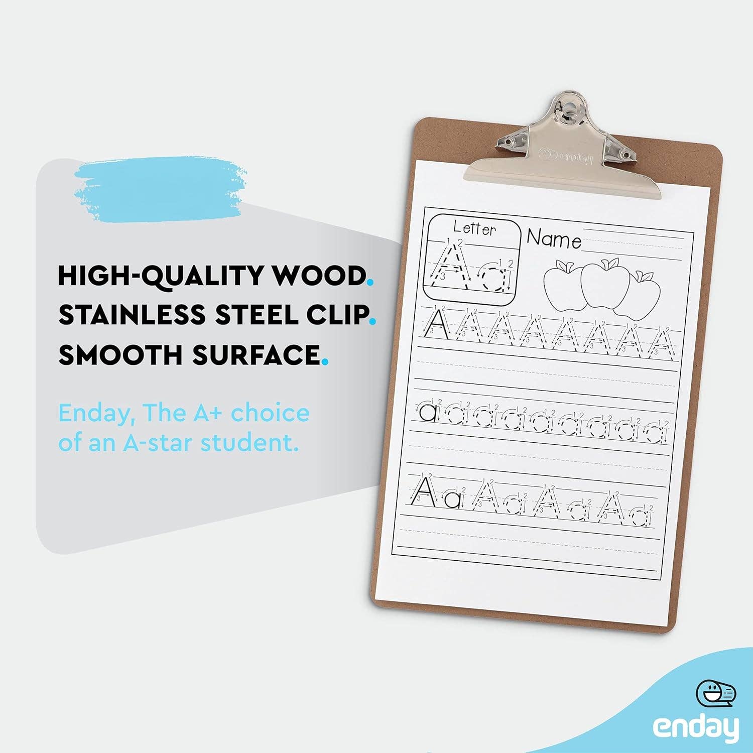 enday - Wholesale Clipboard - Standard Size Hardboard Clipboard With Sturdy Spring Clip3