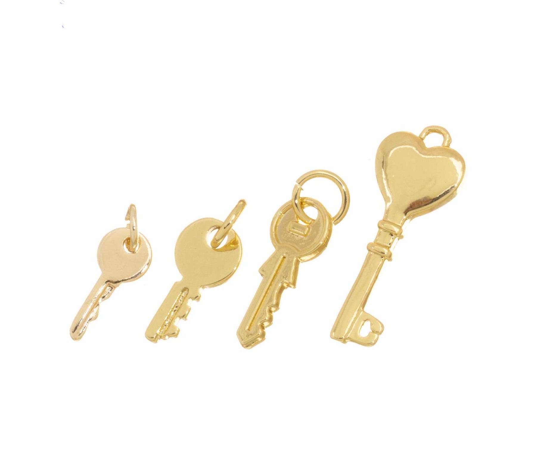 Jewel Pledge - Wholesale Individual Charm/Pendant - Gold Key Charm for Jewelry Making5