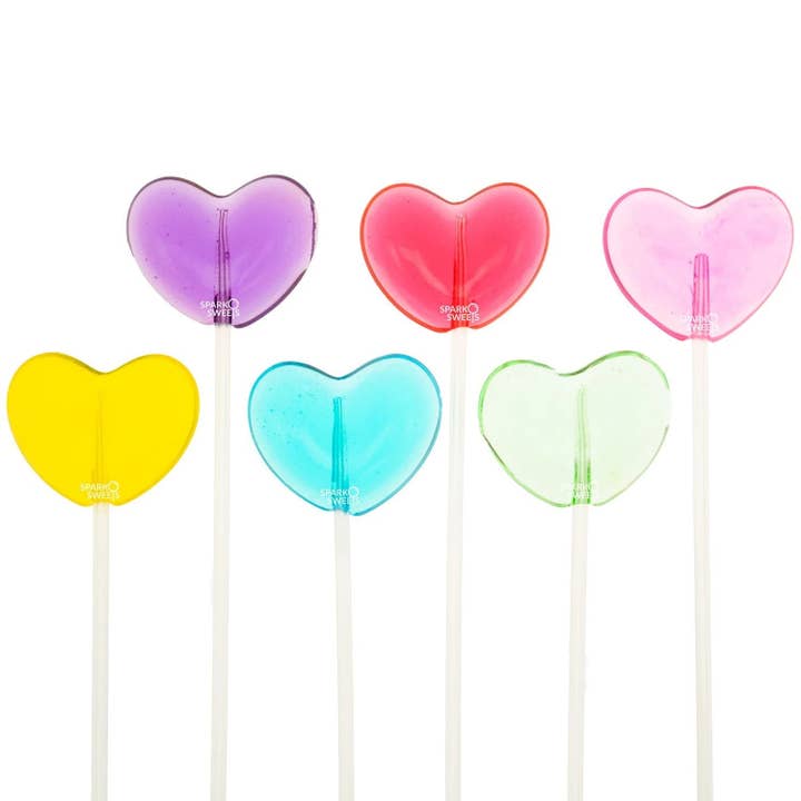 Sparko Sweets - Wholesale Lollipop - Twinkle Pops Hearts Long-Stem Lollipops