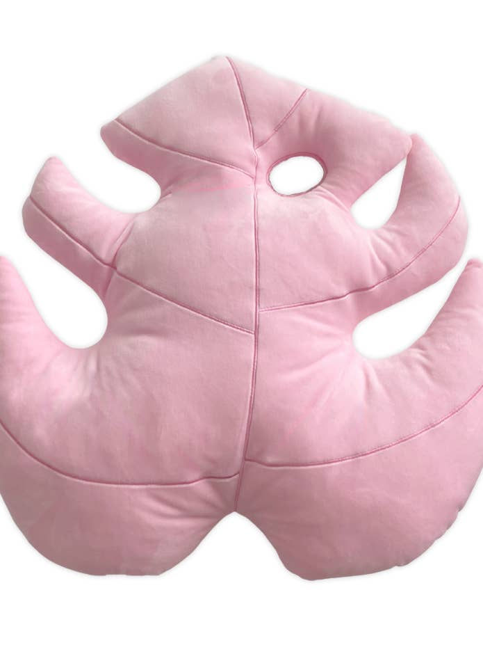 Monstera Deliciosa Leaf Pillow - Paradise Pink for wholesale by Green Philosophy Co.