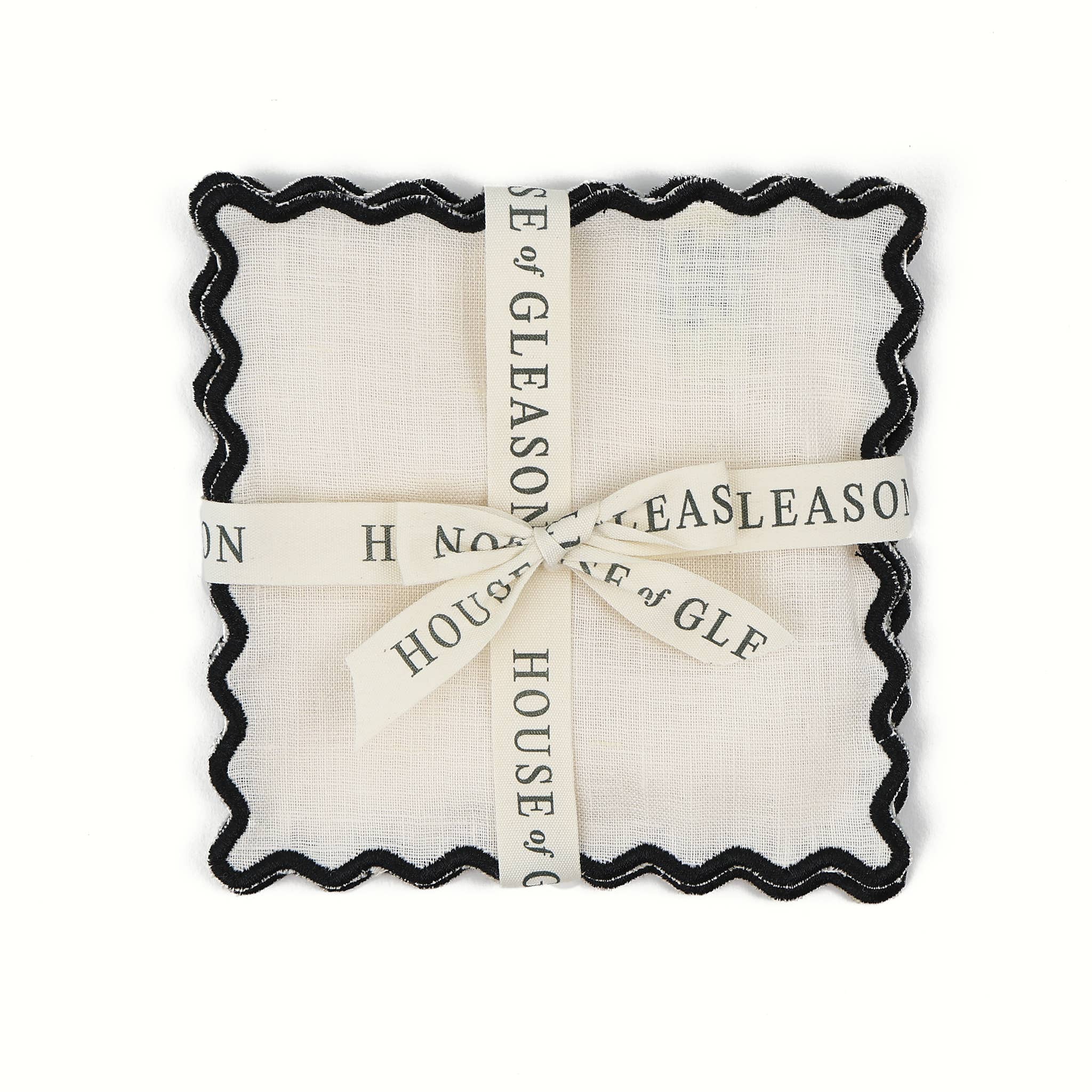 House of Gleason - Wholesale Dinner & Cloth Napkin - Cream Linen Square Cocktail Napkins - Set of 4