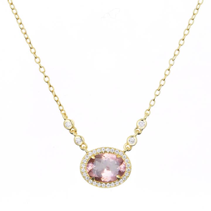 Aura Tourmaline Gemstone Necklace for wholesale by Kamaria Jewelry