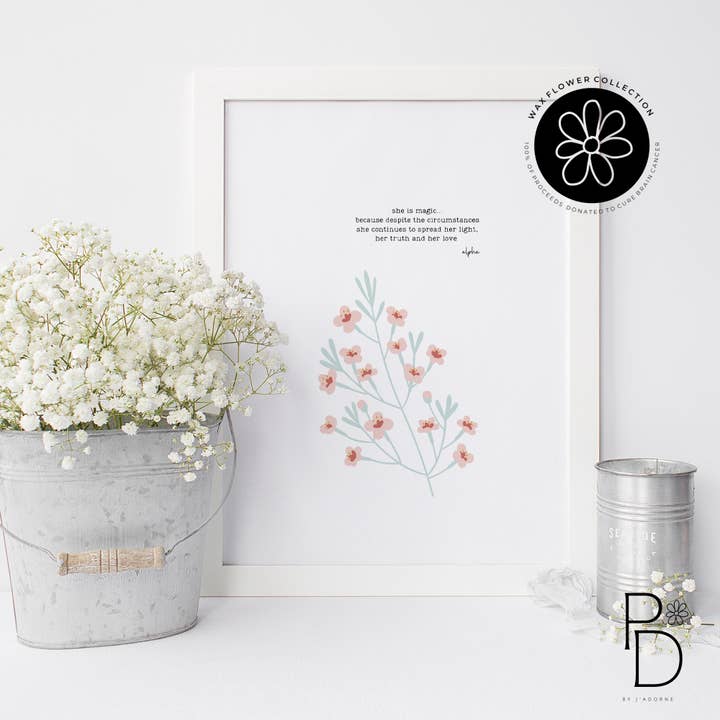 Wax Flower A4 Print for wholesale by Paper Daisies by j'adorne