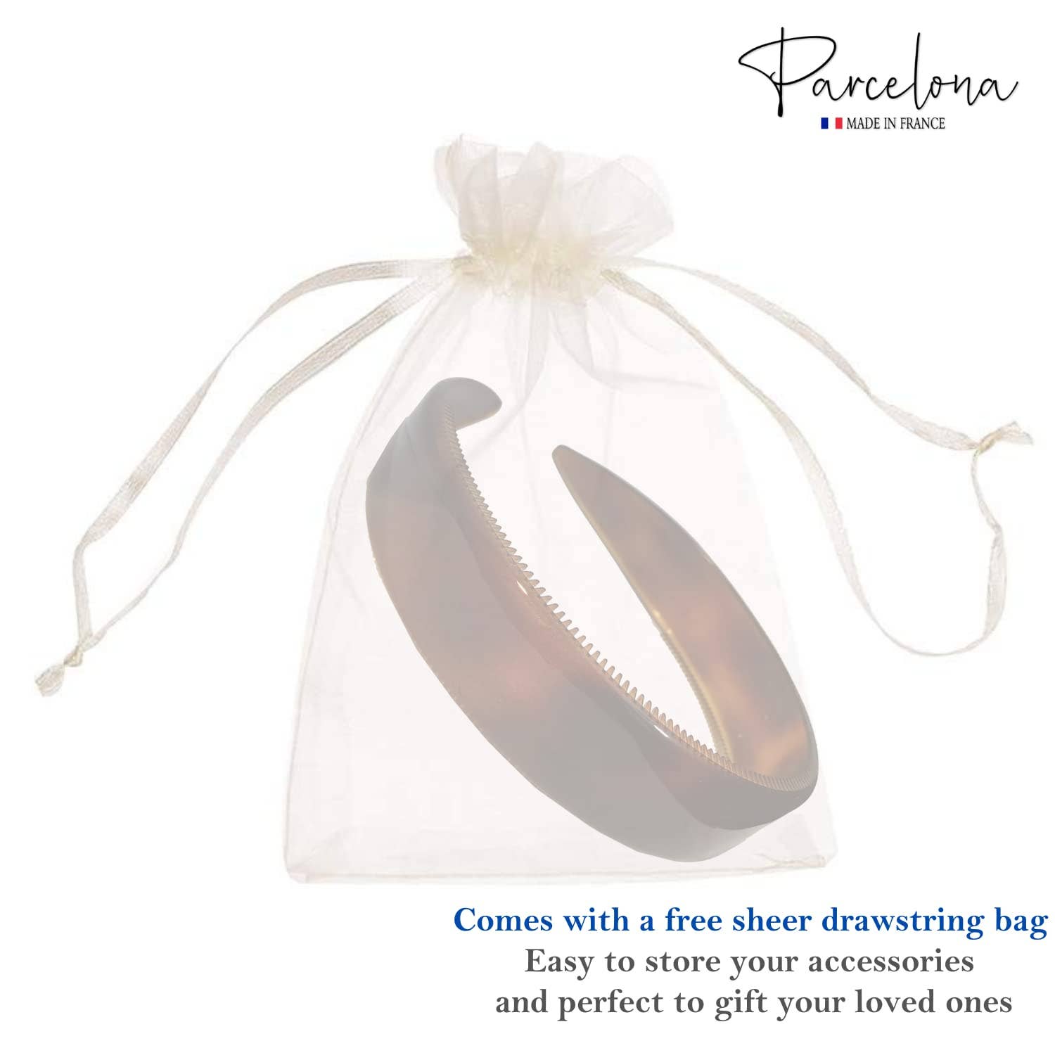 Parcelona - Vente Bandeau – femme - Bandeau à cheveux en celluloïd extra-large en écaille de tortue Parbarcelona pour femme7