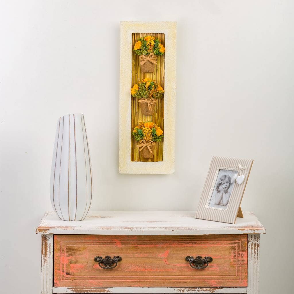 Creaciones Meng - Wholesale Artificial Flowers - Mural of flower pots and dried flowers1