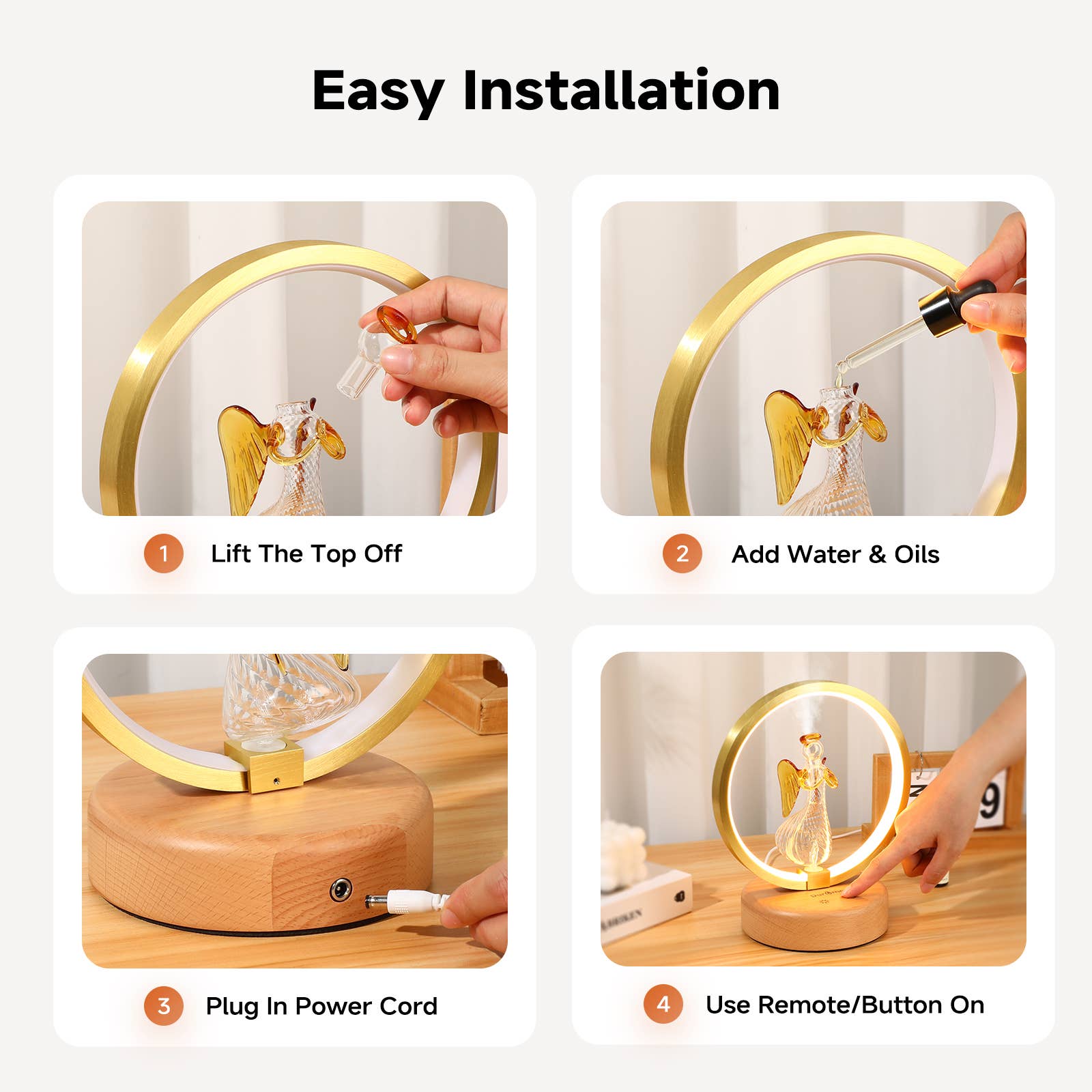 DAROMA - Wholesale Electronic Diffuser - Waterless Handmade Glass-Wood Essential Oil Diffuser12