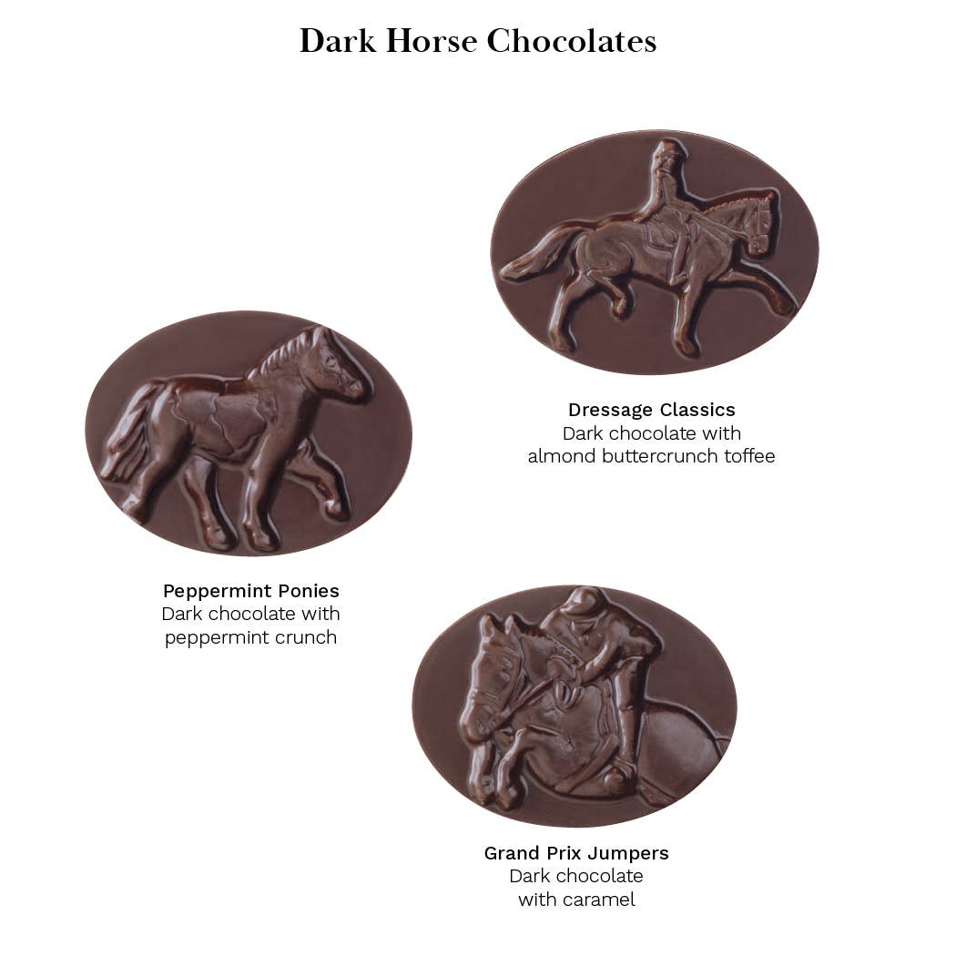 Harbor Sweets Chocolates - Wholesale Chocolate Box - Dark Horse Chocolates English Asst. in Dark Chocolate 24 pcs3