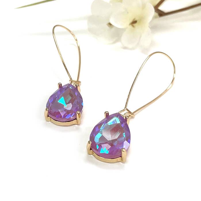StarryNYC - Wholesale Dangle Earrings - Teardrop Glass Bead 14mm x 18mm w/ Kidney Wire Earrings17