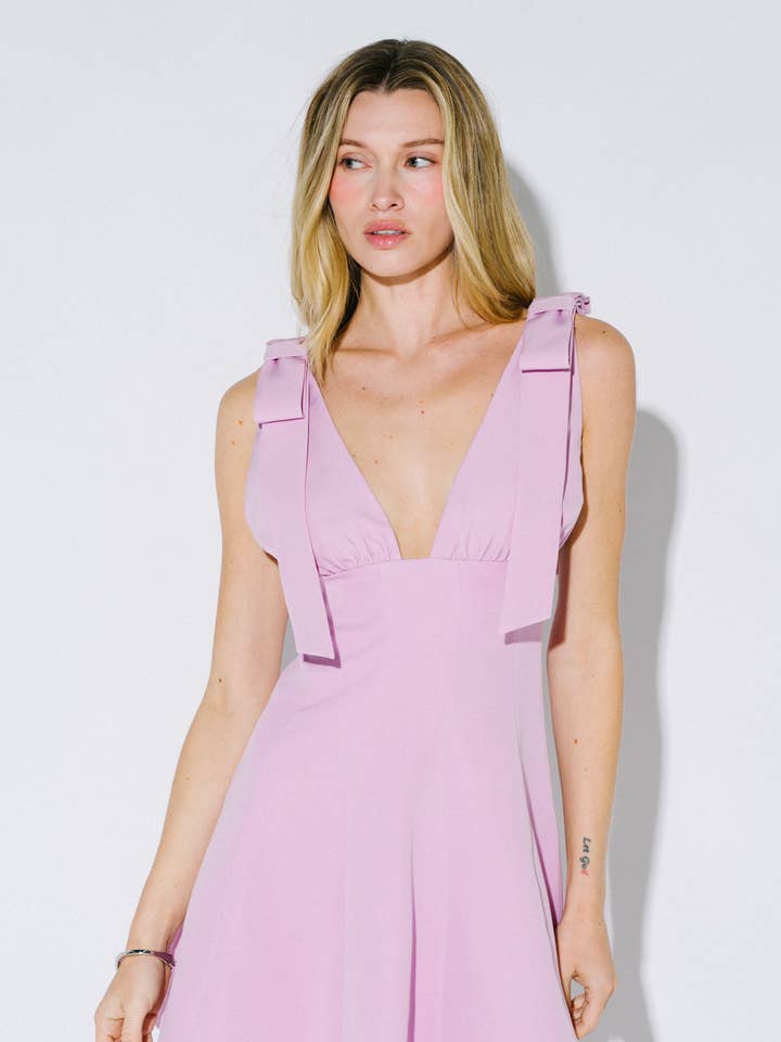 Fit & Flair Bow On Shoulder Detail Mini Dress for wholesale by Blue Blush