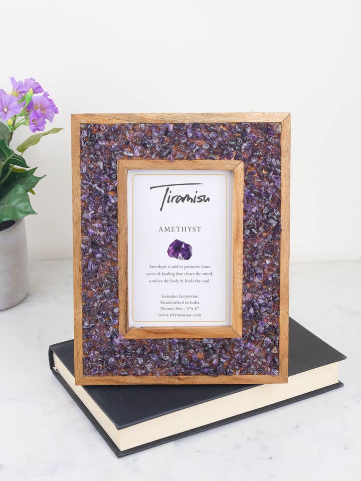 Porta-retrato Purple Majesty com ametista por atacado de Tiramisu