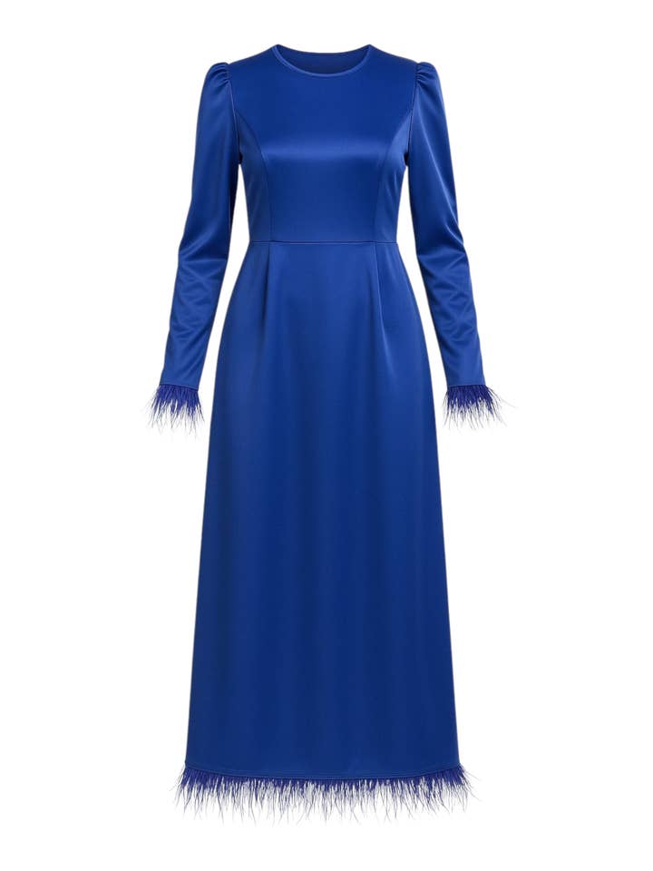 WENOR - Wholesale Dress - Women's - Satin dress women's evening dress simple Abiye Abaya modest fashion