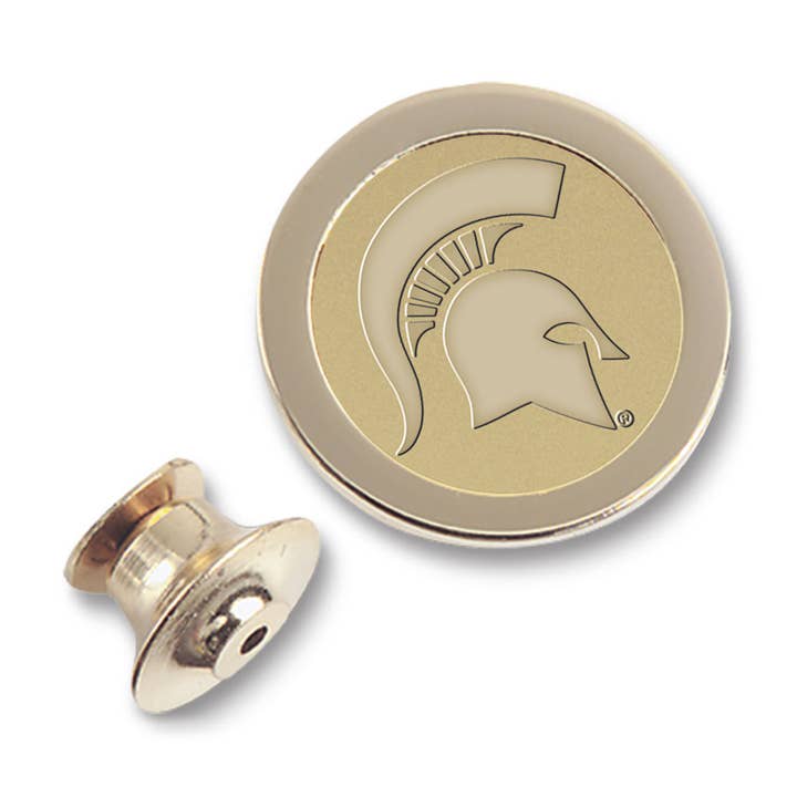 Michigan State Spartans Gold Lapel Pin for wholesale by Collegiate Gifts and Accessories