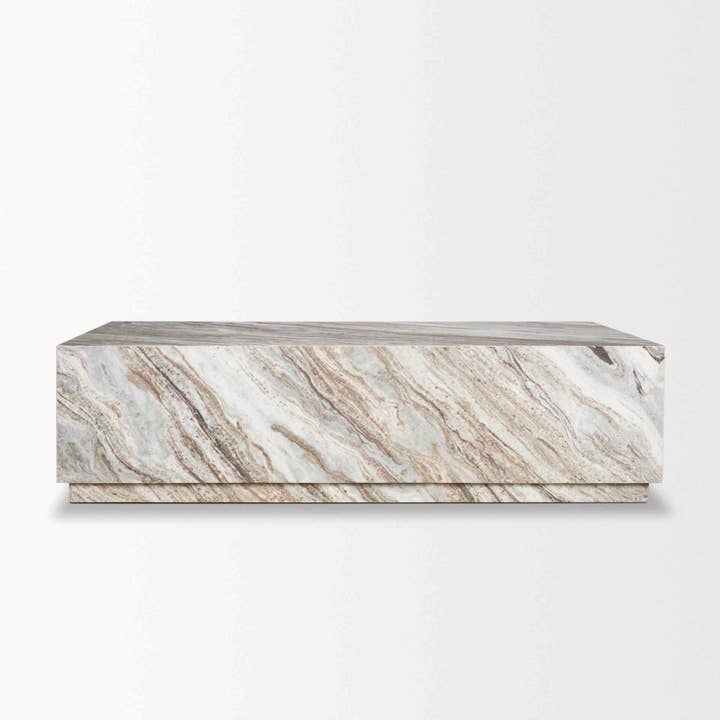 LOOMLAN - Wholesale Coffee table - Matteo Solid Pink Marble Rectangular Coffee Table2