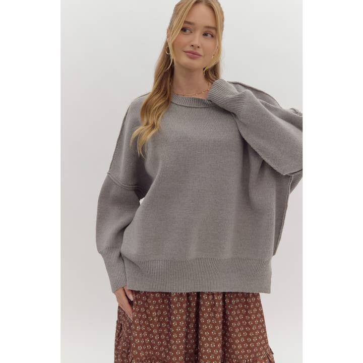 Oversized knit sweater for wholesale by STYLE USA
