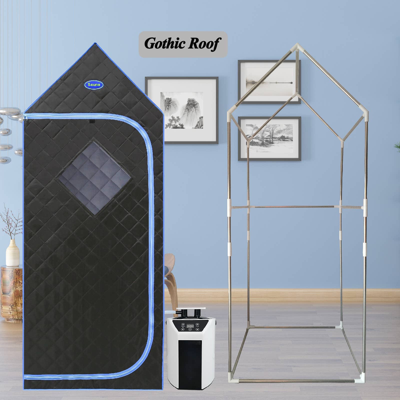 HOMYCASA DESIGN INC - Wholesale Tent - Gothic Portable Steam Sauna Tent Home Detox Therapy Black5