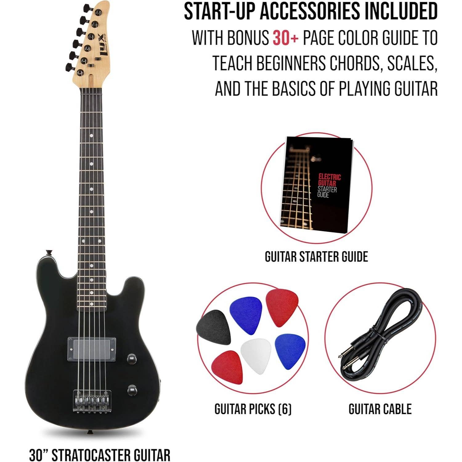 LyxPro – wholesale Musical instrument – CS 30” Beginner Electric Guitar Kit with Guitar & More!10