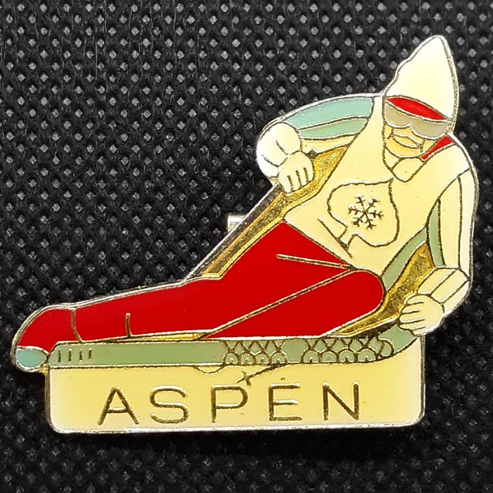 Pin - Vintage Aspen skier for wholesale by Fantastic Souvenirs, Gifts & Collectibles
