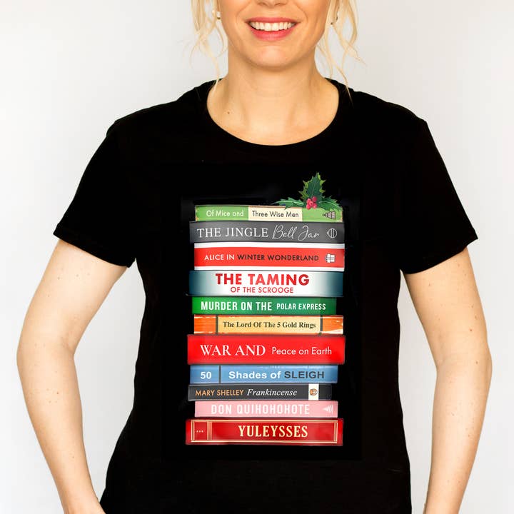 Funny Book Puns Ladies Christmas T-Shirt for wholesale by Of Life & Lemons