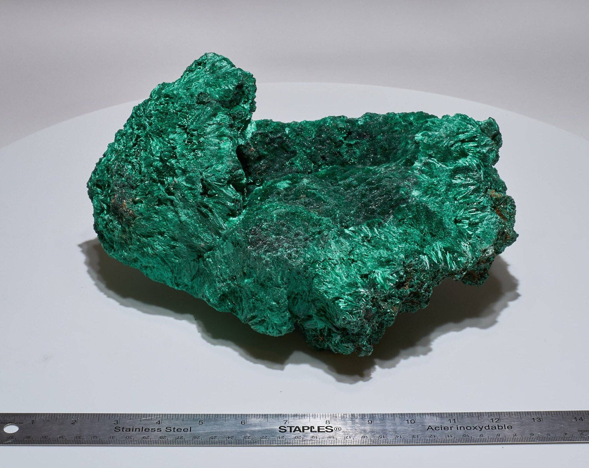 Malachite And More - Wholesale Spiritual Stone/Crystal - 11.15 LB, 11.81 inches LARGE Cabinet Museum Piece Chatoyant Fibrous Malachite Specimen ( The Sail )1