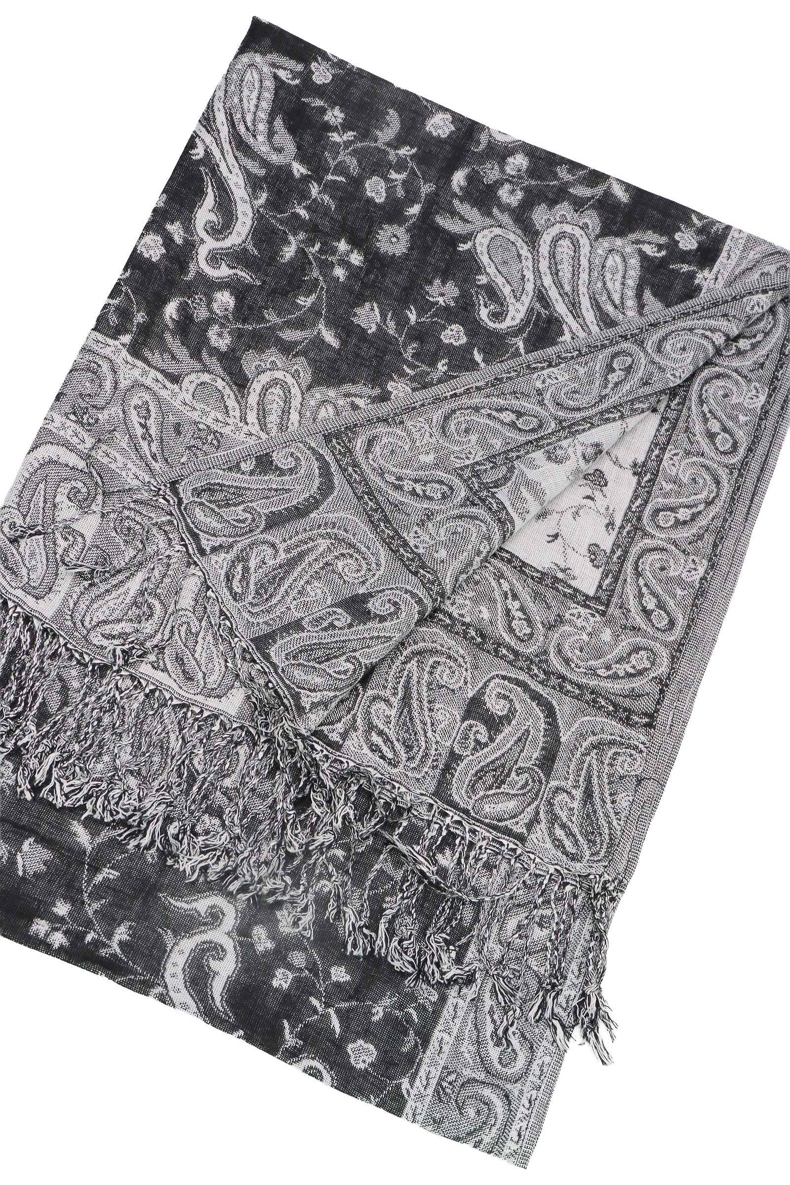 Sortiert Paisley-Blumen-Garten Pashmina-Schal mit Twist-Quasten für den Großhandel auf Faire5