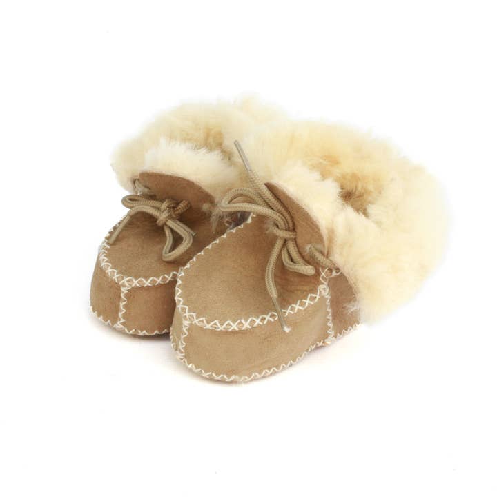Eastern Counties Leather - Wholesale Booties - Kids - CSB Sheepskin Lace-Up Baby Bootie Slipper2