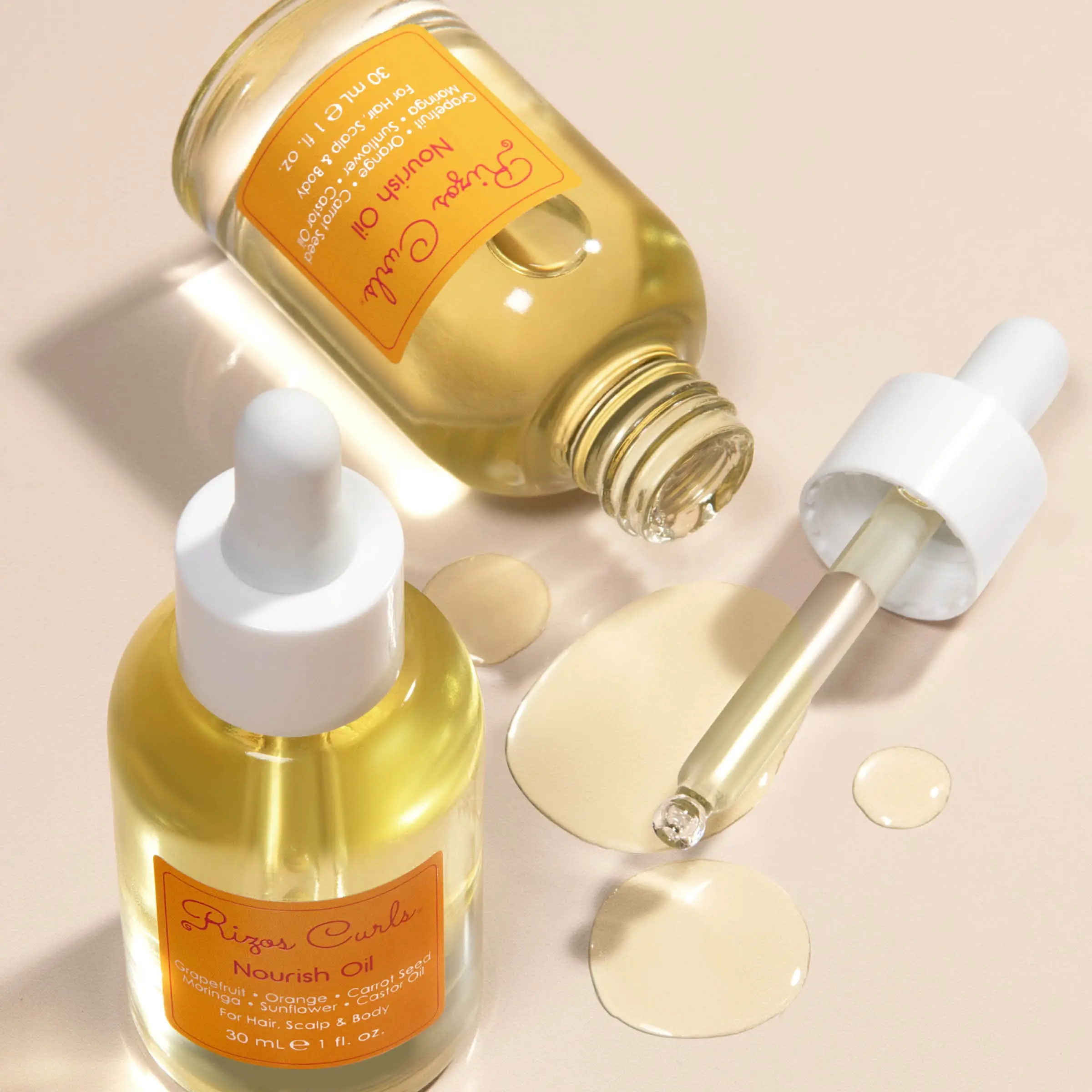 Rizos Curls - Venta al por mayor Aceite capilar - Aceite nutritivo para cabello, cuero cabelludo y cuerpo: semillas de zanahoria y cítricos3