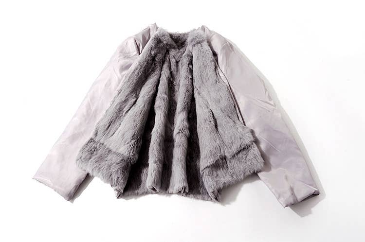 Blå JK123Y Denimjacka med avtagbart foder och krage i päls för wholesale på Faire8