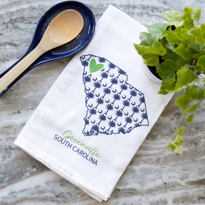 Coast & Cotton - Wholesale Tea Towel - Custom Hometown Heart, Organic Cotton Tea Towel5