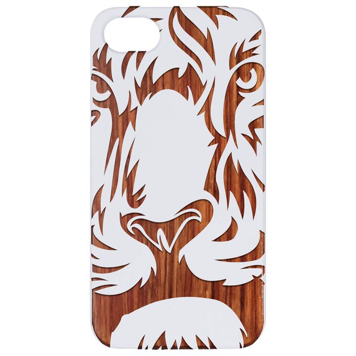 Madeira rosa revestida de branco - cara de leão 1 gravada por atacado de OTTO CASE