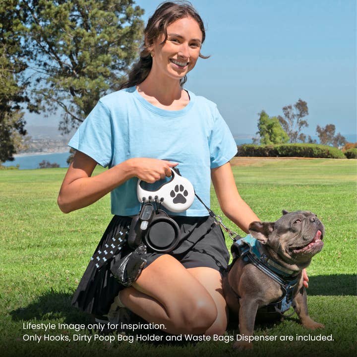 StitchLeash - Wholesale Pet Leash - Dog - StitchLeash® Coops Retractable Dog Leash with Clip & Go™ System – Black/White | 16–23 ft | 6 per case13