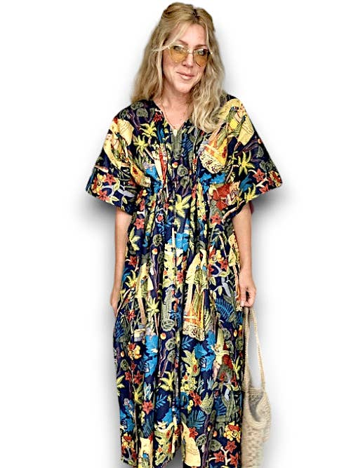 IDA IVY Resorttøj-Kaftan-Frida/Sort for engroshandel hos Helga May