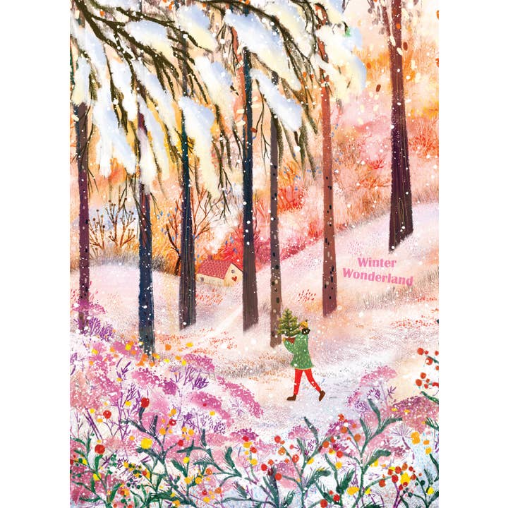 Calypso Cards LLC - Wholesale Season's Greetings Card - WALKING IN THE FOREST|CARTE HOLIDAY BOXED CARDS