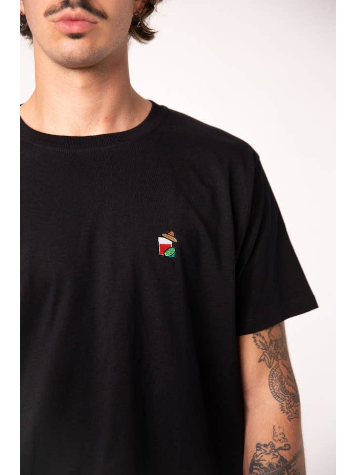 Fashion Drinks - Wholesale T-Shirt - Men's - Mexican | Embroidered men's organic cotton t-shirt