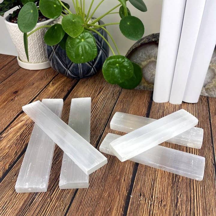 Rock Paradise - Wholesale Spiritual Stone/Crystal - Selenite Crystal Bars - Long Polished Gypsum Rod - Metaphysical - Charging Station