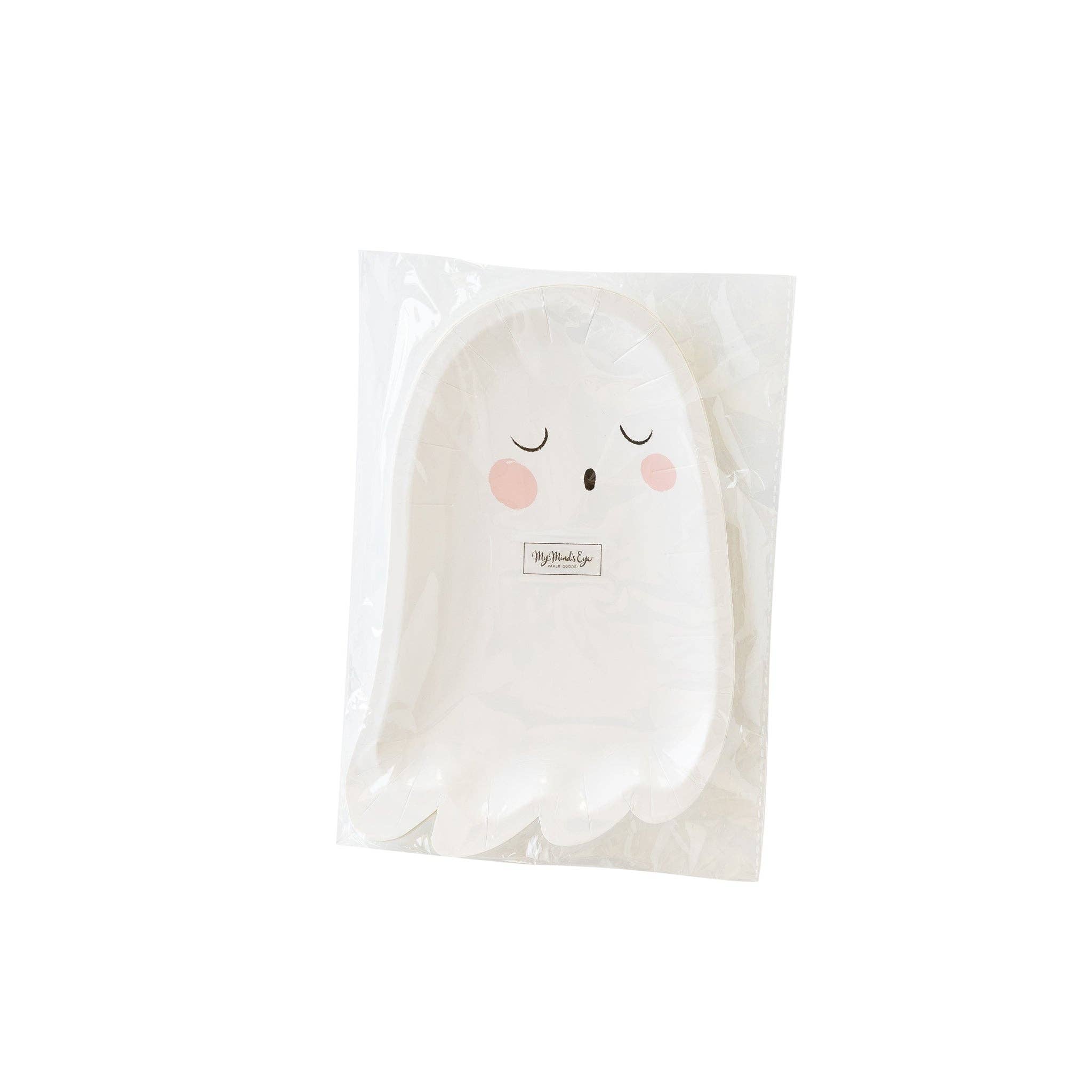 My Mind’s Eye - Wholesale Disposable Plate - PSH941 -  Trick or Treat Ghost Shaped Plate1