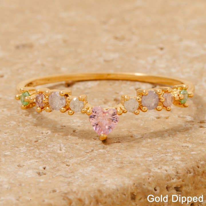 Anarchy Street - Vendita all'ingrosso Anello midi/a fascia - Anello a fascia Cz Heart Station1