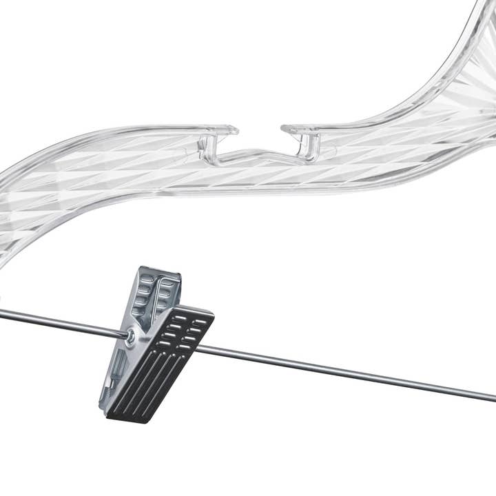 DEILSY - Wholesale Clothes hangers - Crystal Plastic Hanger With Clip (4 Pcs Per Paper Sleeve)5