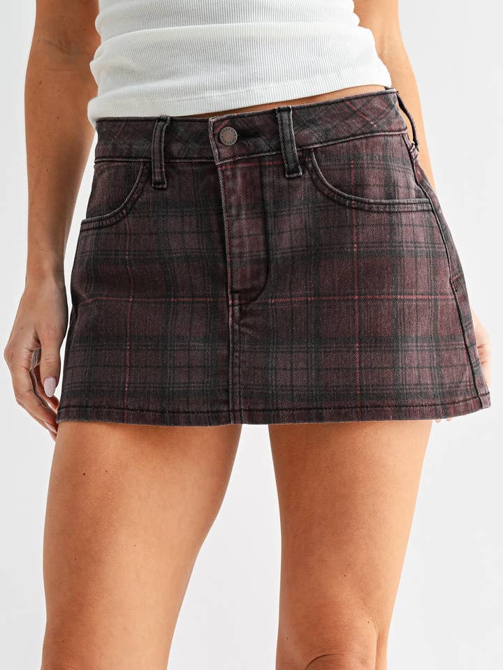 JT001 - DK BGNDY PLD - Denim Skort for wholesale by Just USA Jeans