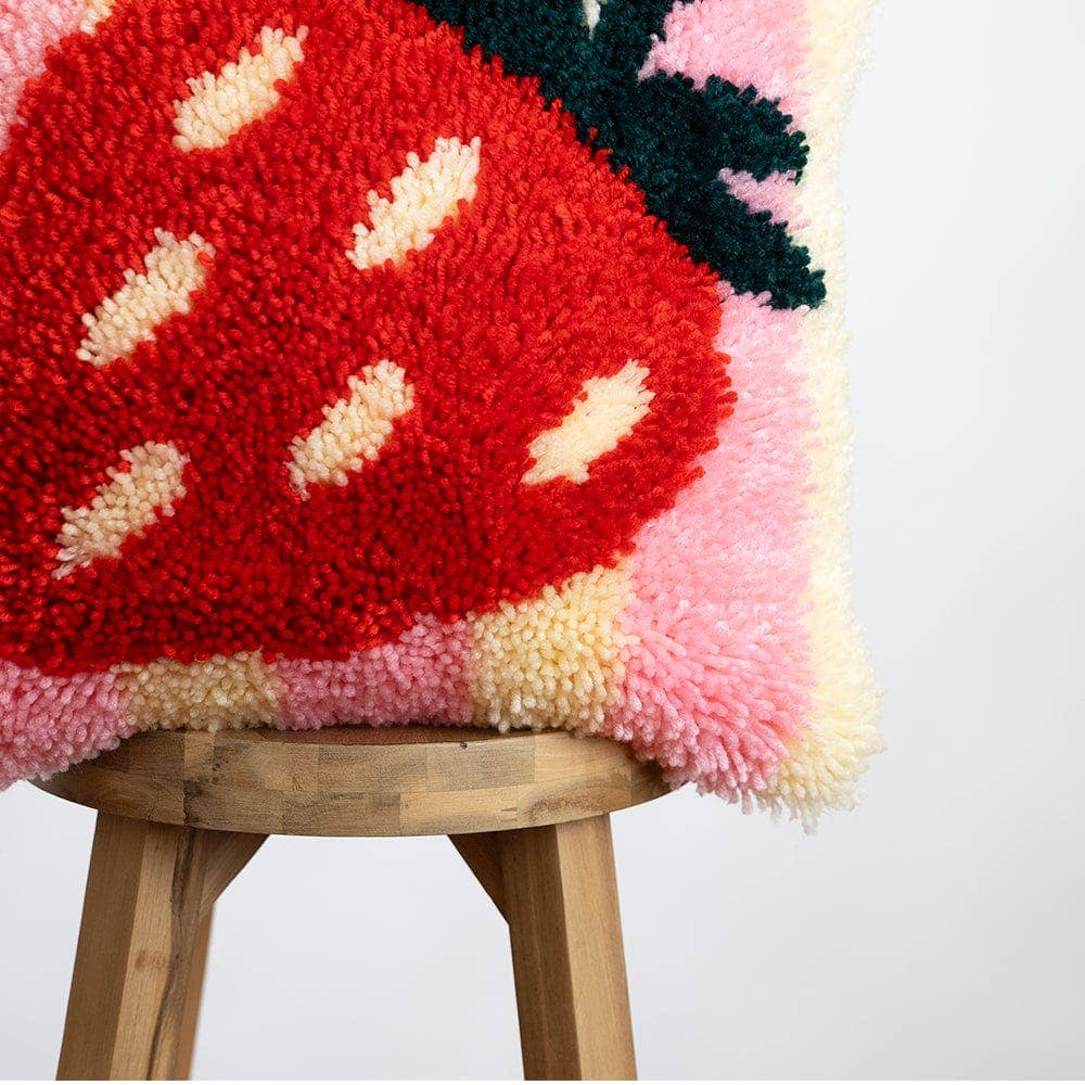 Craft Club - Wholesale DIY Craft Kit - STRAWBERRY RIPE STRIPES - Latch Hook Cushion Kit14